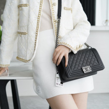 [CHANEL] 샤넬 CHANEL 캐비어 보이백 Leboy 미듐 세로14.5 가로25 폭8 스몰20 라지28cm