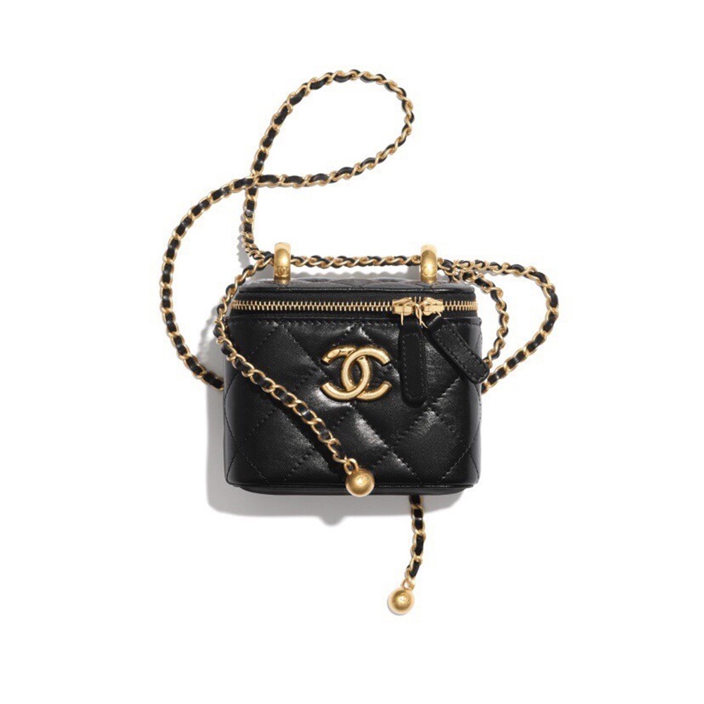 [CHANEL] 샤넬 코스메틱 미니 케이스 캐비어 체인백 11 x 8.5 cm