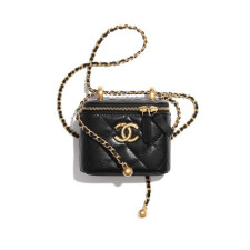 [CHANEL] 샤넬 코스메틱 미니 케이스 캐비어 체인백 11 x 8.5 cm