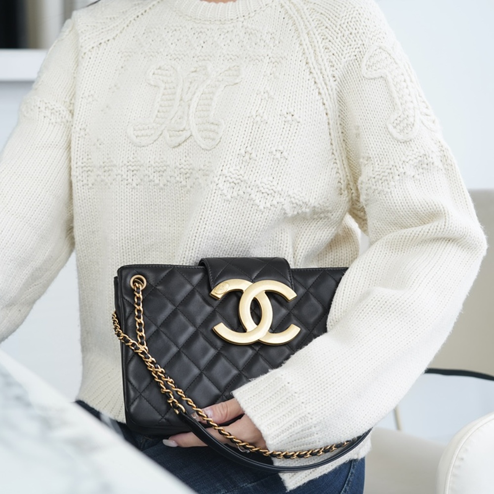 [CHANEL]샤넬 빅 CC로고 빈티지 체인 숄더백 26.5cm x 16.5cm x 5 cm