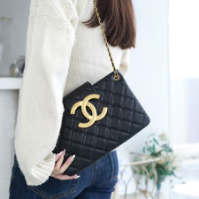 [CHANEL]샤넬 빅 CC로고 빈티지 체인 숄더백 26.5cm x 16.5cm x 5 cm
