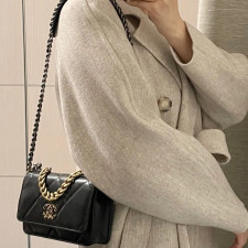 [CHANEL] CHANEL - 샤넬 logo 크로스 WOC 클래식 COCO체인 가로 19.5cm 세로 12cm 폭 4 cm