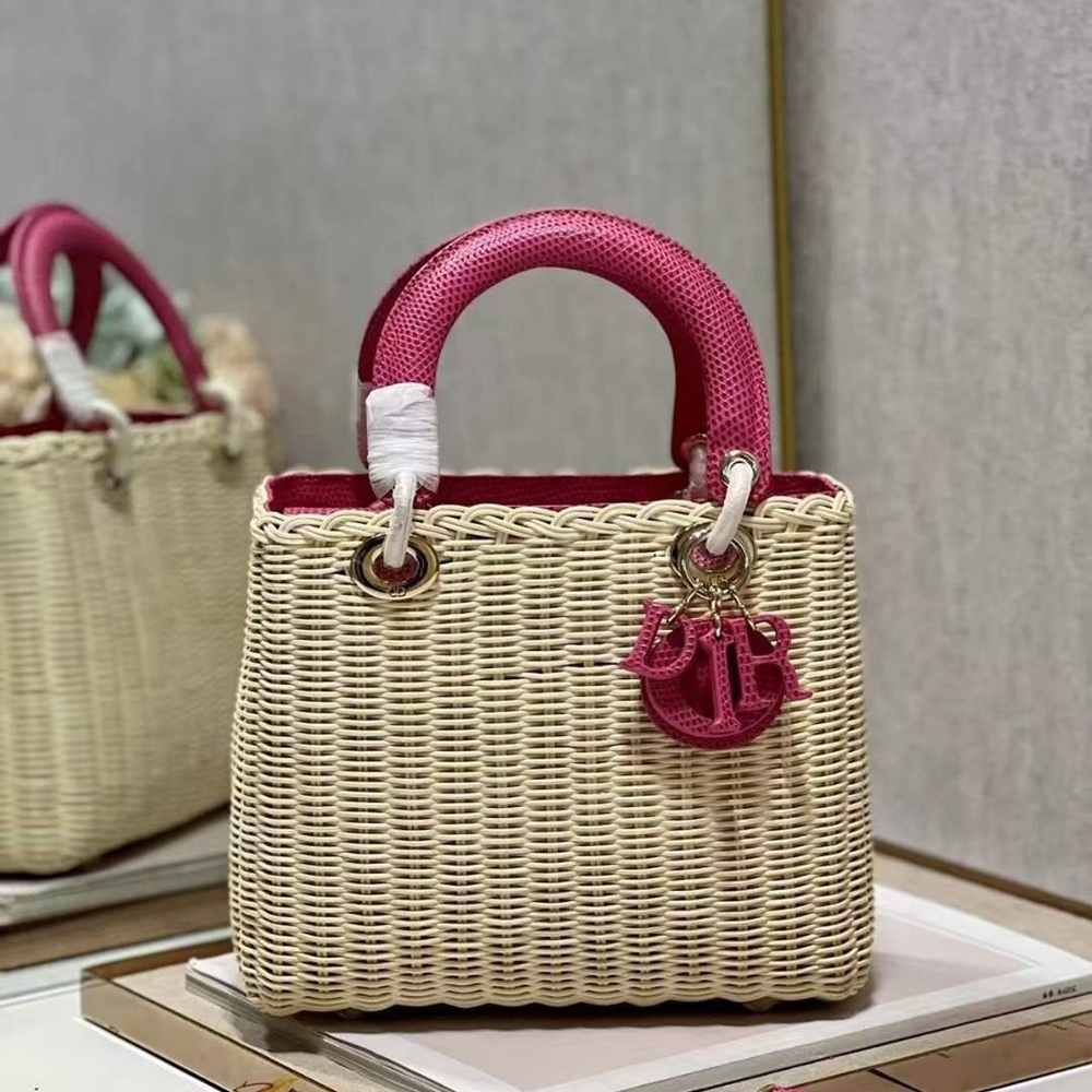 [CHRISTIAN DIOR] 크리스챤 디올 DIOR WICKER BASKET BAG M7601CMVO - 디올 위커 레이디 바스켓 백 24×20×11cm