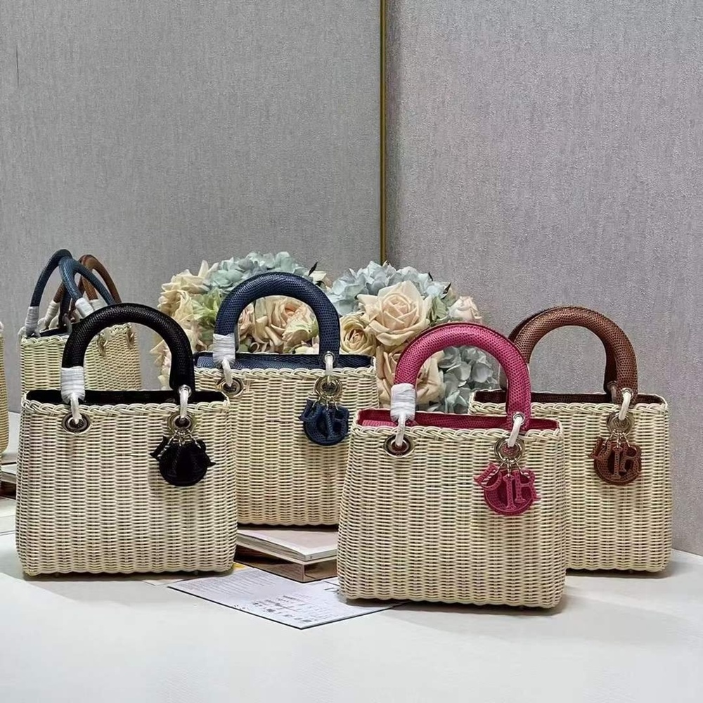 [CHRISTIAN DIOR] 크리스챤 디올 DIOR WICKER BASKET BAG M7601CMVO - 디올 위커 레이디 바스켓 백 24×20×11cm