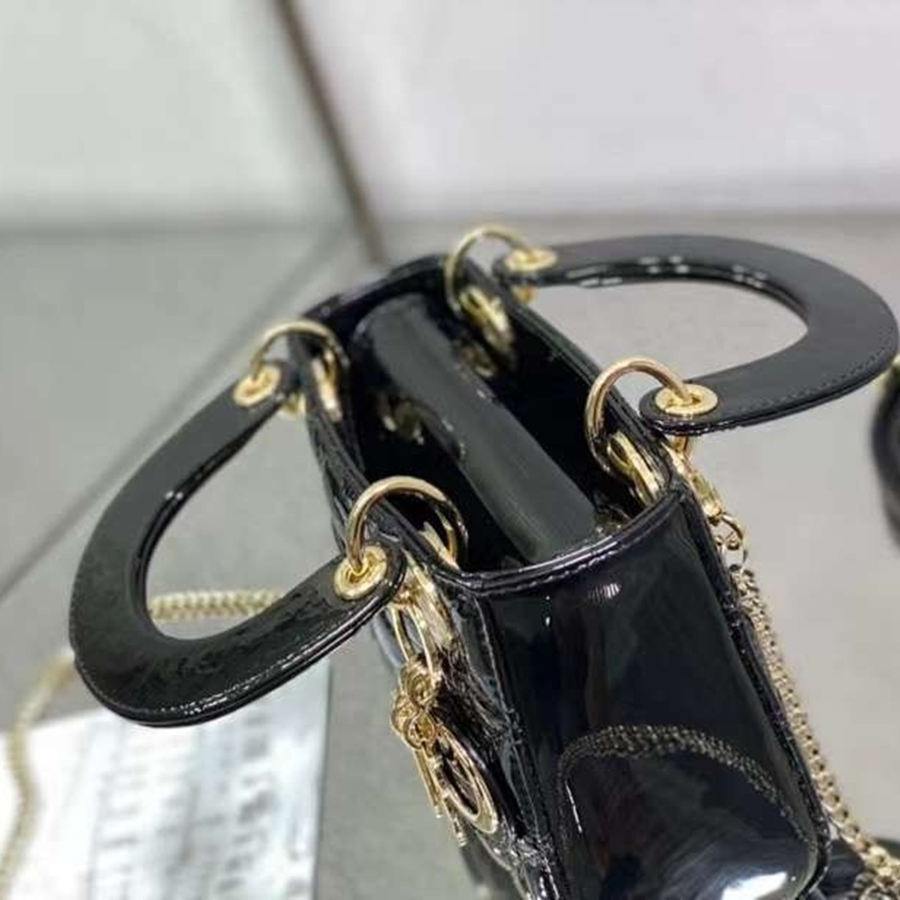 [CHRISTIAN DIOR] 크리스챤 디올 MICRO LADY DIOR BAG Cannage - 디올 마이크로 레이디 미디엄 패이던트 백 까나쥬  17cm