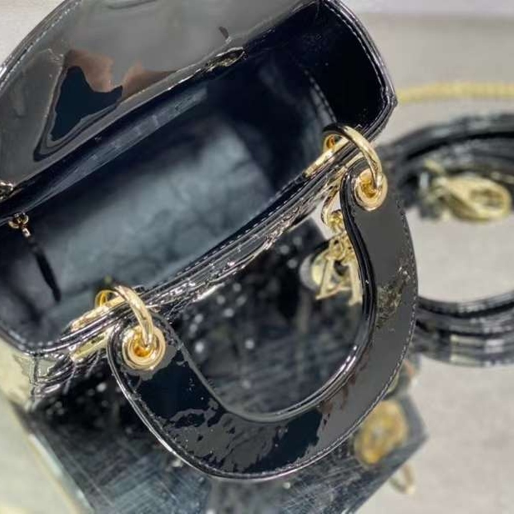 [CHRISTIAN DIOR] 크리스챤 디올 MICRO LADY DIOR BAG Cannage - 디올 마이크로 레이디 미디엄 패이던트 백 까나쥬  17cm