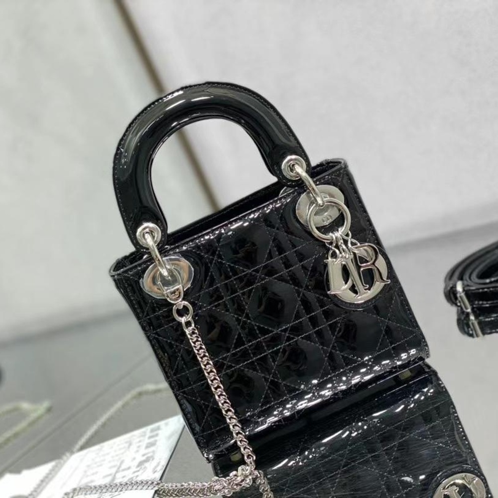 [CHRISTIAN DIOR] 크리스챤 디올 MICRO LADY DIOR BAG Cannage - 디올 마이크로 레이디 미디엄 패이던트 백 까나쥬  17cm
