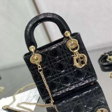 [CHRISTIAN DIOR] 크리스챤 디올 MICRO LADY DIOR BAG Cannage - 디올 마이크로 레이디 미디엄 패이던트 백 까나쥬  17cm