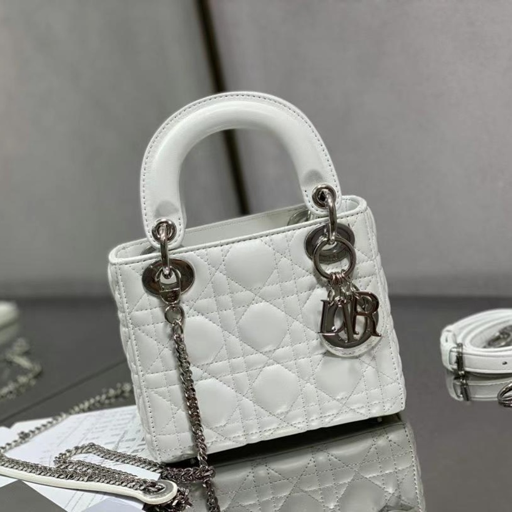 [CHRISTIAN DIOR] 크리스챤 디올 MICRO LADY DIOR BAG Cannage - 디올 마이크로 레이디 미디엄 패이던트 백 까나쥬  17cm