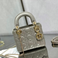 [CHRISTIAN DIOR] 크리스챤 디올 MICRO LADY DIOR BAG Cannage - 디올 마이크로 레이디 미디엄 패이던트 백 까나쥬  17cm