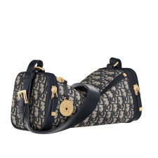 [CHRISTIAN DIOR] 크리스챤 디올 East-West 토트백 블랙 Dior Oblique 자카드 & 그레인 27 x 11 x 10 cm