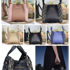 [CHRISTIAN DIOR] 크리스챤 디올 Signature 스몰 버킷백 블루 Dior Oblique 자카드 24x21x14 cm