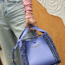 [CHRISTIAN DIOR] 크리스챤 디올 Signature 스몰 버킷백 블루 Dior Oblique 자카드 24x21x14 cm