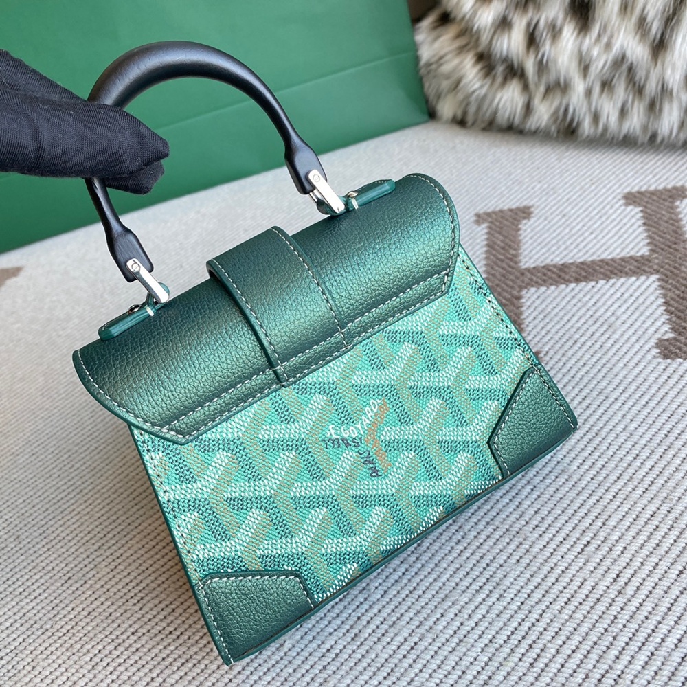 [고야드] Goyard - 고야드 사이공 나노 미니 토트 백 Goyard Saigon Structure Nano Goyardine Palladium Hardware 14.5x7x11.5cm