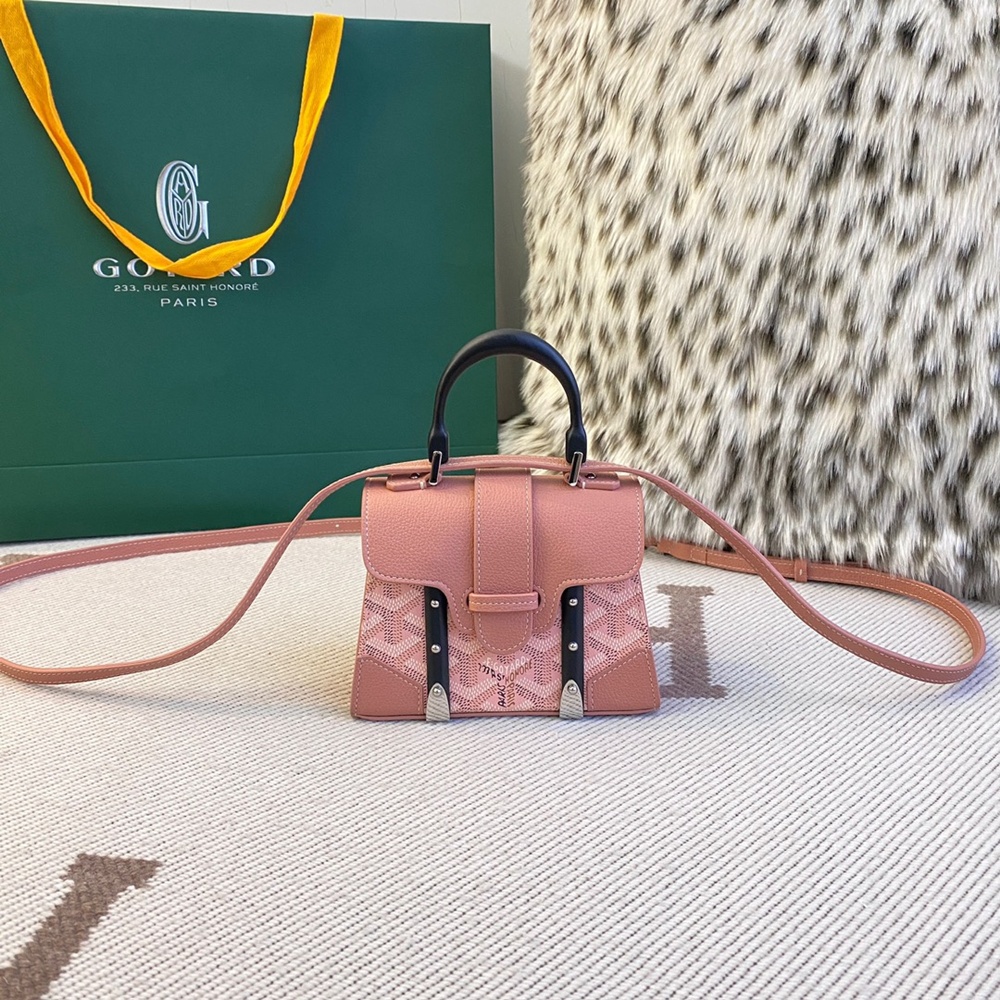 [고야드] Goyard - 고야드 사이공 나노 미니 토트 백 Goyard Saigon Structure Nano Goyardine Palladium Hardware 14.5x7x11.5cm