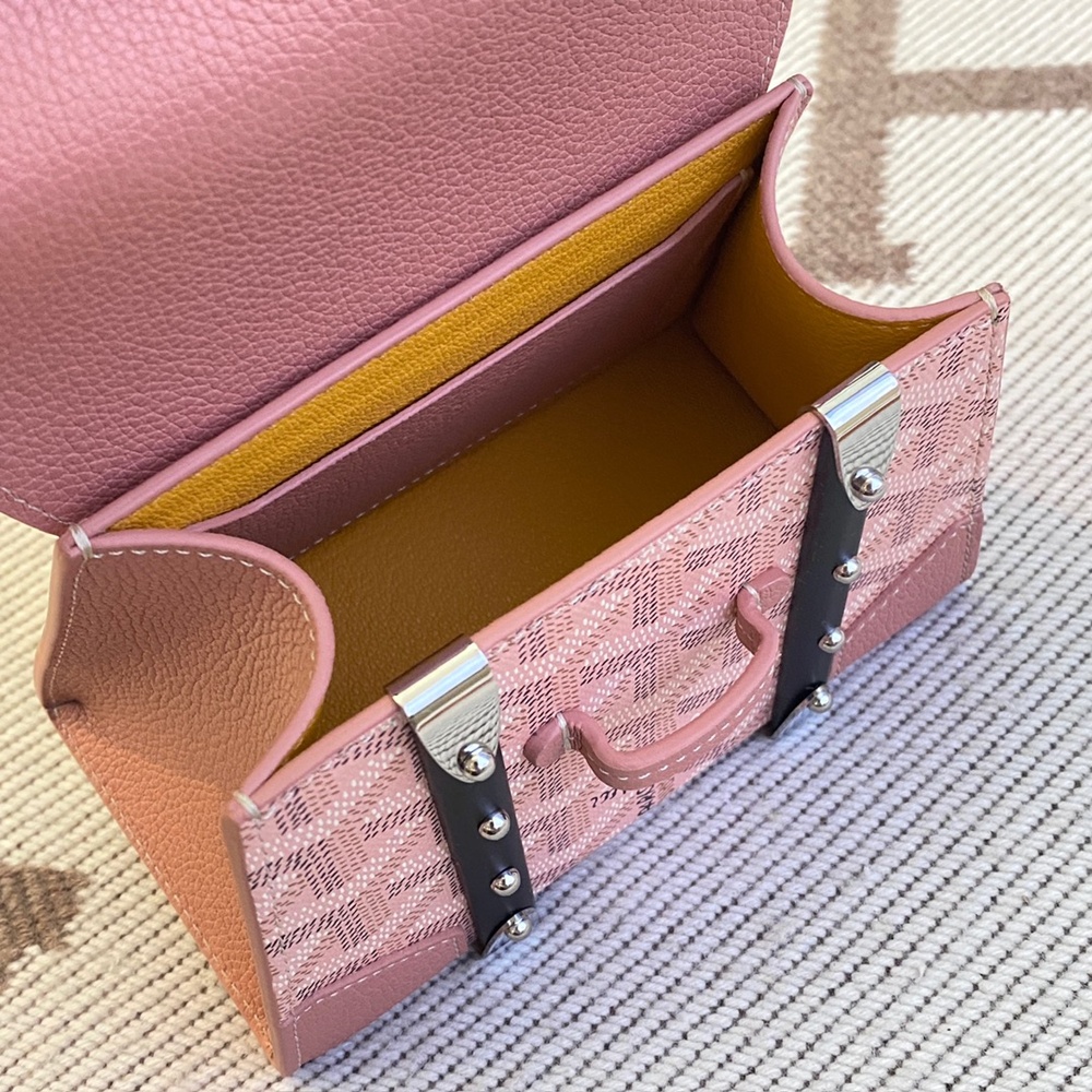 [고야드] Goyard - 고야드 사이공 나노 미니 토트 백 Goyard Saigon Structure Nano Goyardine Palladium Hardware 14.5x7x11.5cm