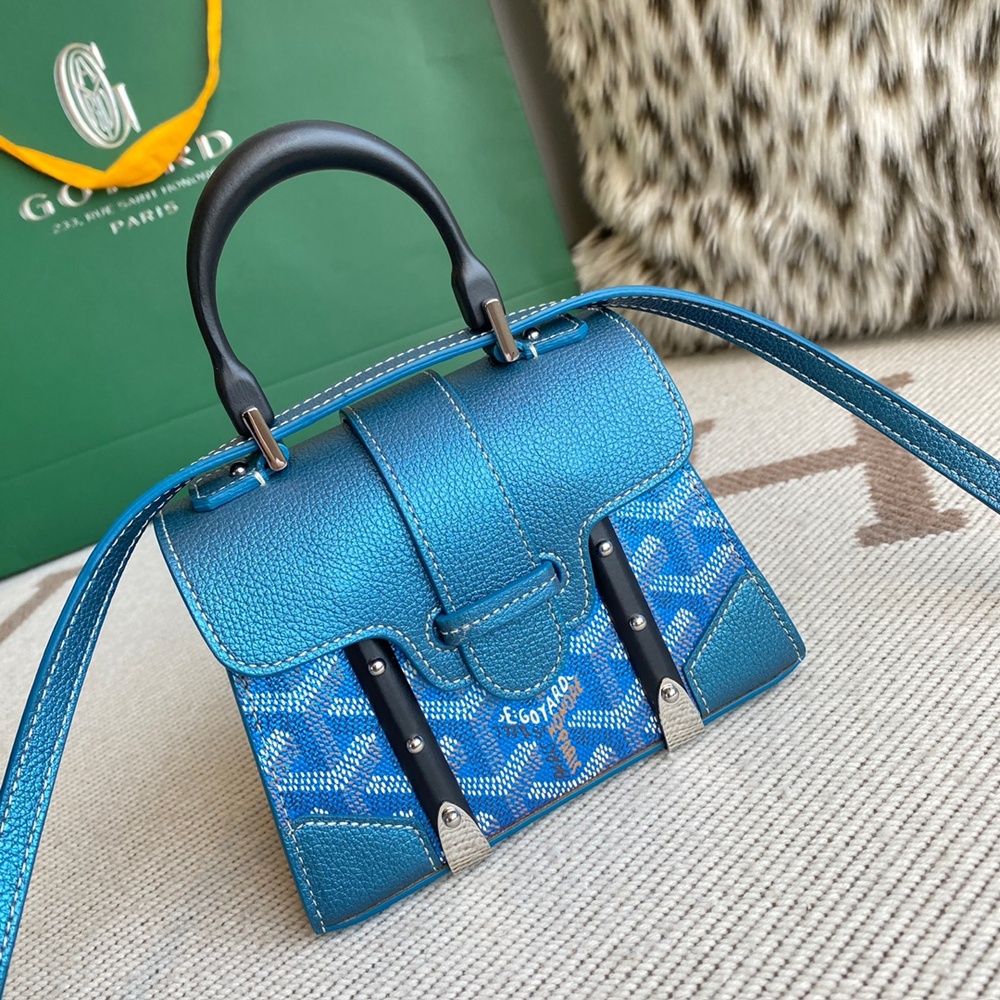 [고야드] Goyard - 고야드 사이공 나노 미니 토트 백 Goyard Saigon Structure Nano Goyardine Palladium Hardware 14.5x7x11.5cm