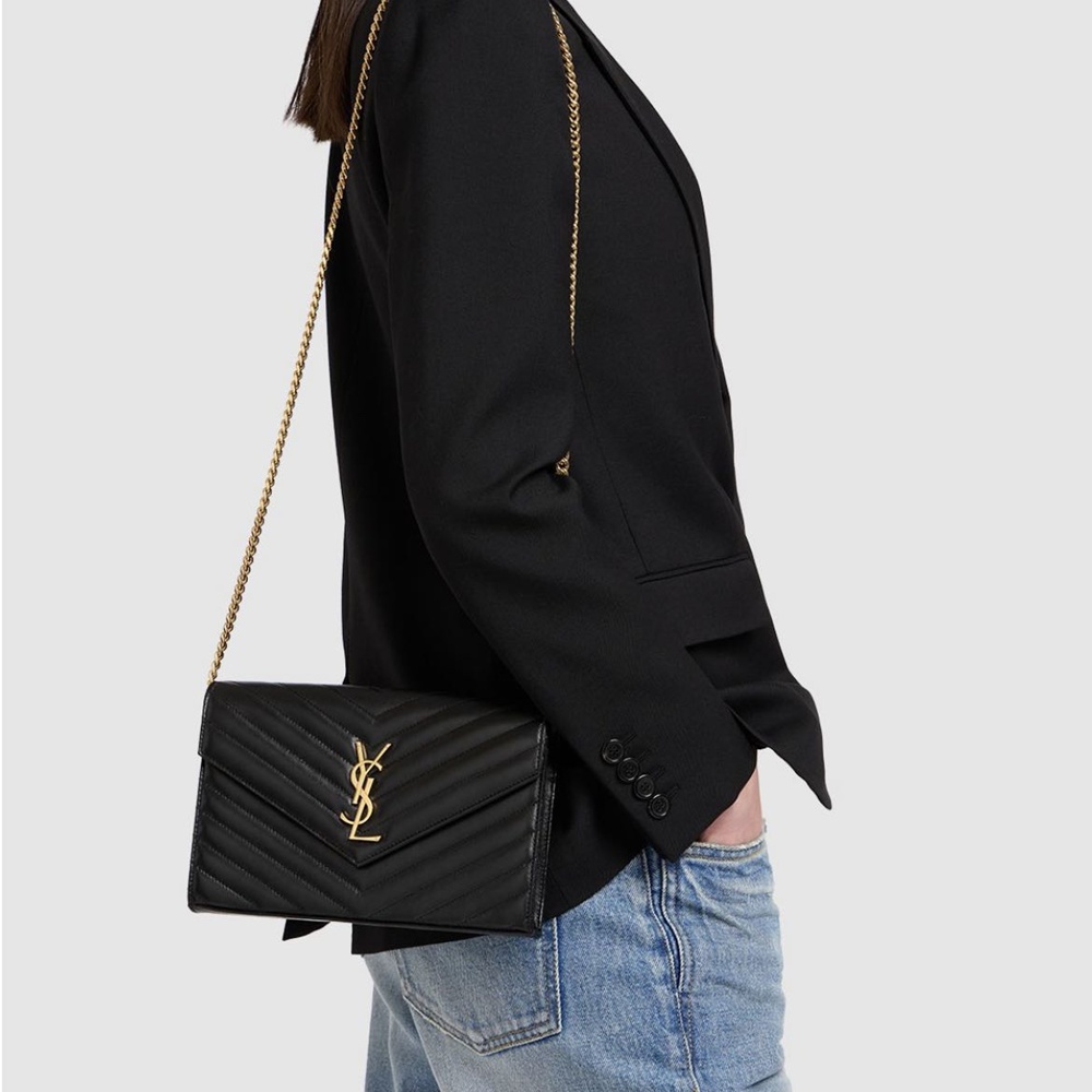 [생로랑] 377828 SAINT LAURENT 생로랑 모노그램 마틀라세 체인 숄더백 22.5x14x4cm