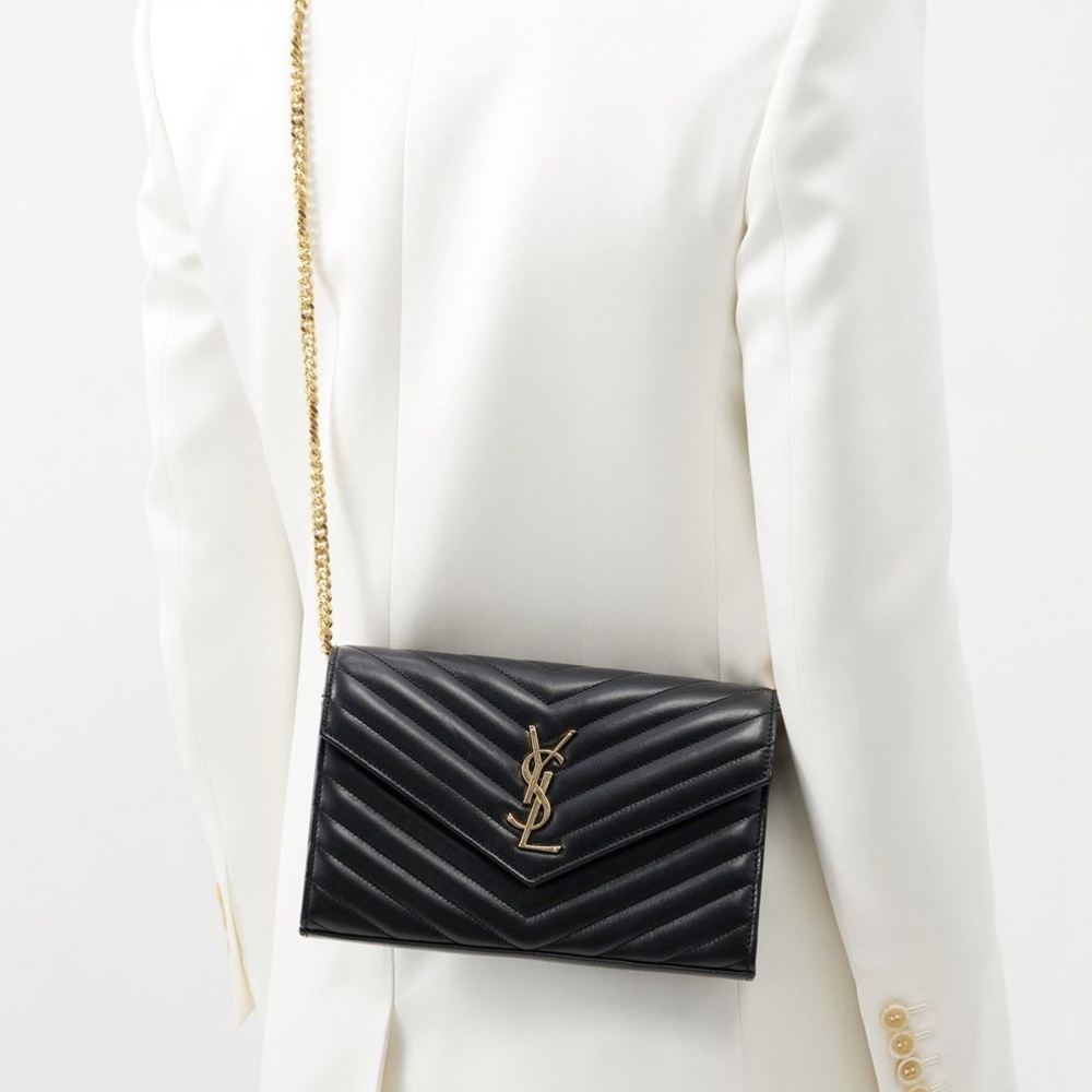 [생로랑] 377828 SAINT LAURENT 생로랑 모노그램 마틀라세 체인 숄더백 22.5x14x4cm