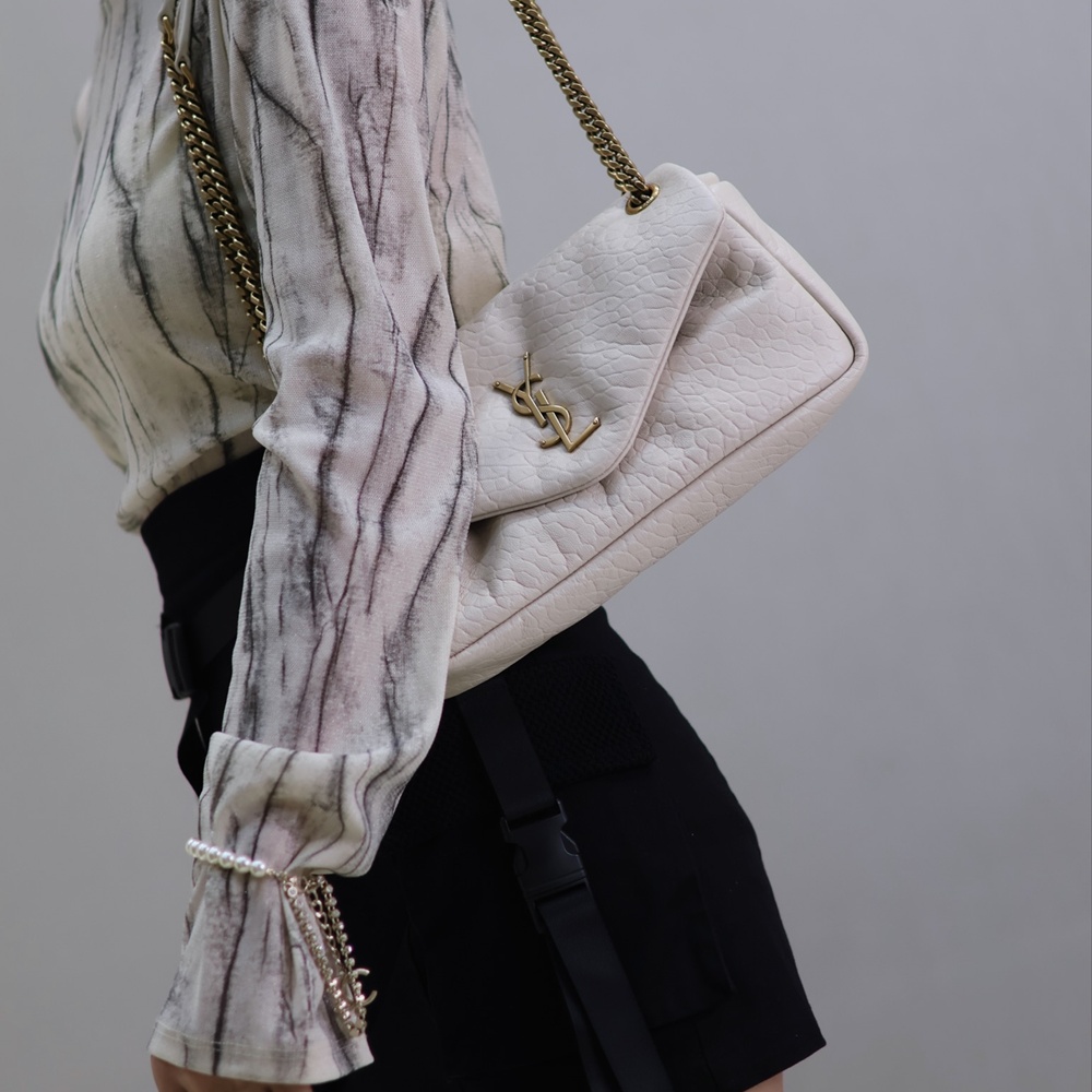 [생로랑] 734153 SAINT LAURENT 생로랑 칼립소 자카드 숄더백 26×14×7cm