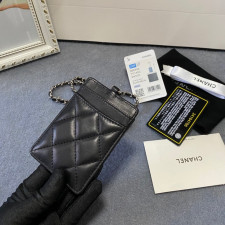 [샤넬]Chanel- CC로고 샴페인골드 리본 체인 목걸이 크로스 카드 홀더 지갑