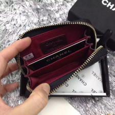 샤넬 Chanel-클래식 지퍼돌이 카드지갑 캐비어 블랙