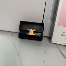 [셀린느] CELIN- 동전 컴팩트 지갑 샤이니 카프스킨 블랙