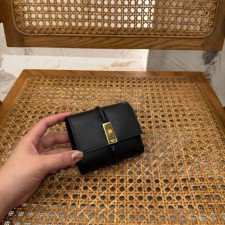 [셀린느] CELINE 스몰 16 3단 지갑 – 샤이니 카프스킨, 검정