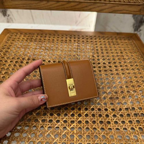 [셀린느] CELINE- 16 플랩 카드 지갑 – 샤이니 카프스킨,브라운