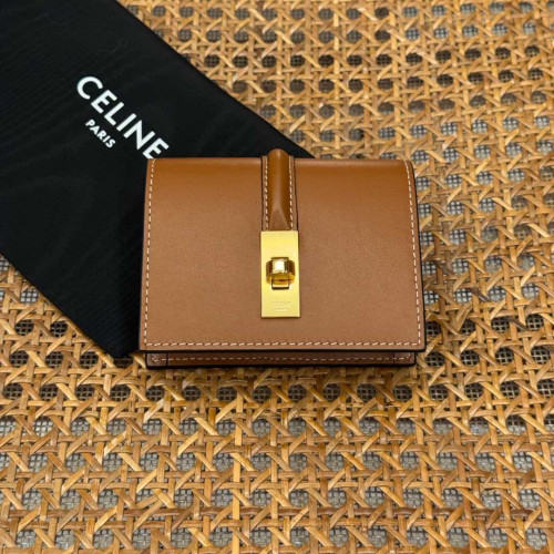 [셀린느] CELINE- 16 플랩 카드 지갑 – 샤이니 카프스킨,브라운