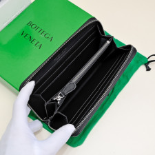 [보테가베네타] BOTTEGA VENATA-인트레치아토 지피 장지갑 블랙