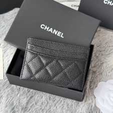 [샤넬] Chanel-클래식 카드홀더 캐비어 블랙 금장