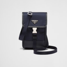 [프라다] PRADA-리나일론 및 사피아노 가죽 스마트폰 케이스