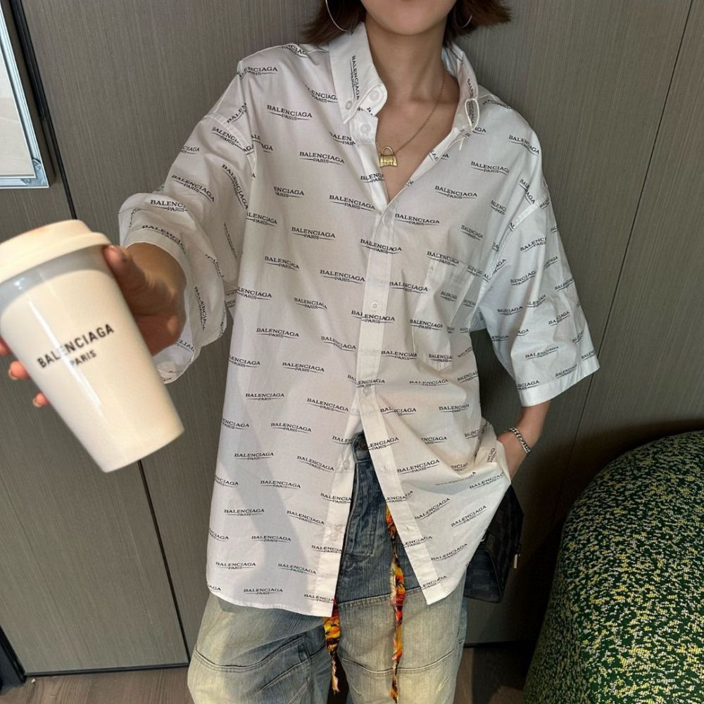 [발렌시아가] BALENCIAGA 로고 프린트 셔츠