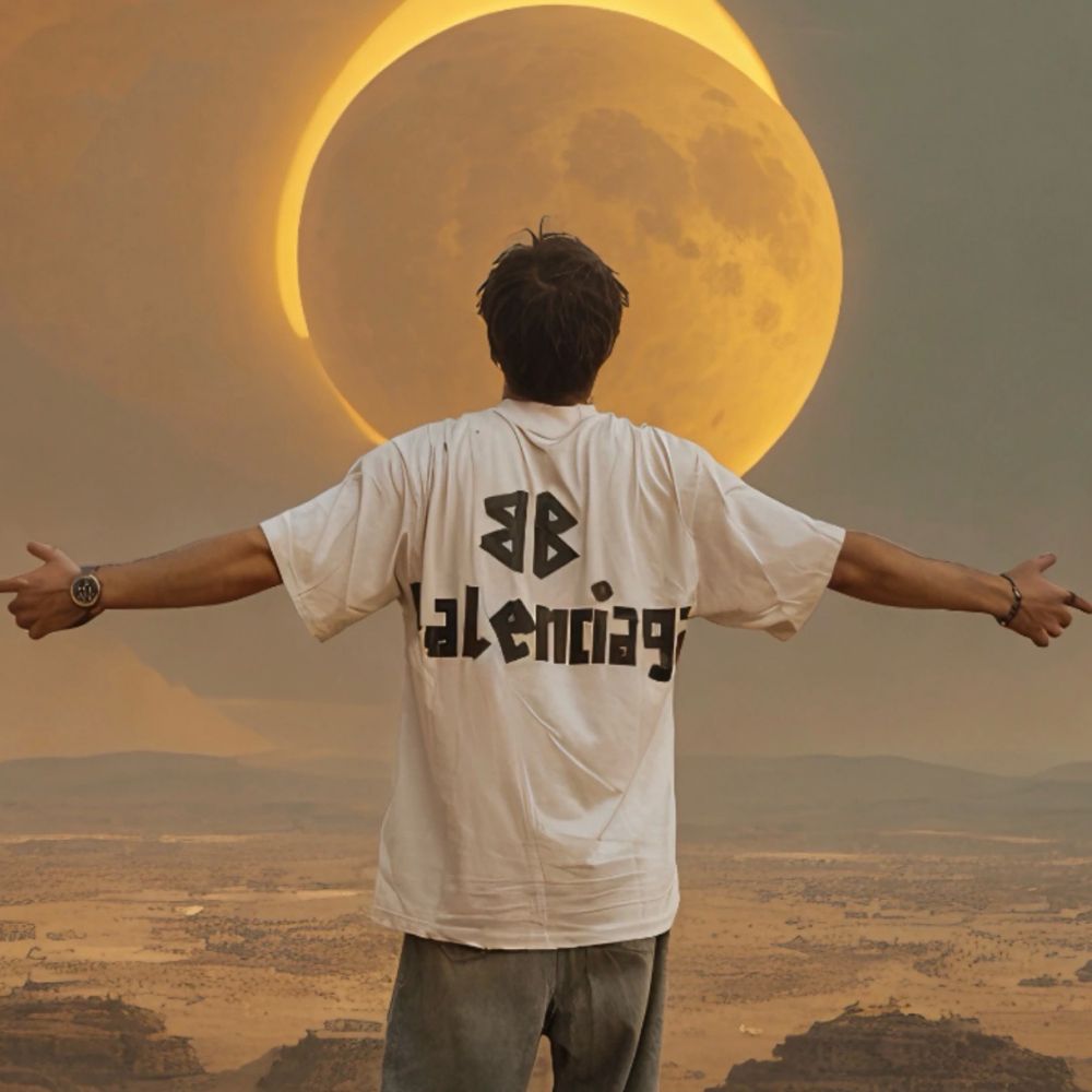 [발렌시아가] BALENCIAGA 블랙 테이프 프린트 티셔츠