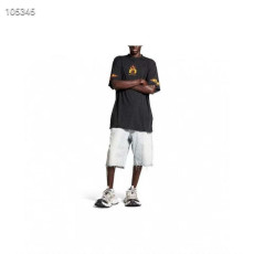 [발렌시아가] BALENCIAGA 데님 블리치드 워시드 쇼츠