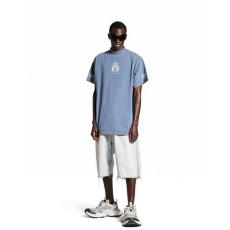 [발렌시아가] BALENCIAGA 데님 블리치드 워시드 쇼츠