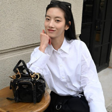 [프라다] PRADA 숏 드로우스트링 셔츠