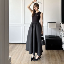 [프라다] PRADA 하프지퍼 슬리브리스 스티치드 드레스