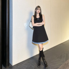 [프라다] PRADA 슬리브리스 나일론 A라인 드레스