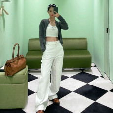 [프라다] PRADA 화이트 데님 워크 팬츠