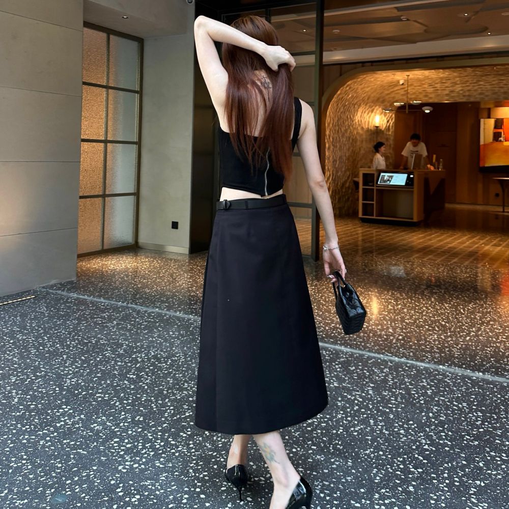 [프라다] PRADA 수트 플리츠 스커트