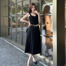 [프라다] PRADA 수트 플리츠 스커트