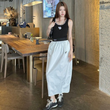 [프라다] PRADA 트라이앵글 나일론 스커트