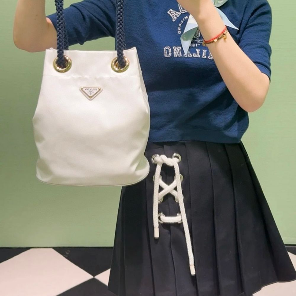 [프라다] PRADA 하이웨이스트 플리츠 스커트