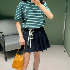 [프라다] PRADA 하이웨이스트 플리츠 스커트