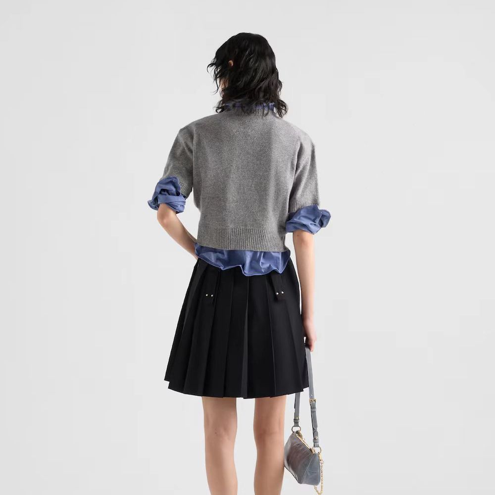 [프라다] PRADA 훕 플레이드 스커트