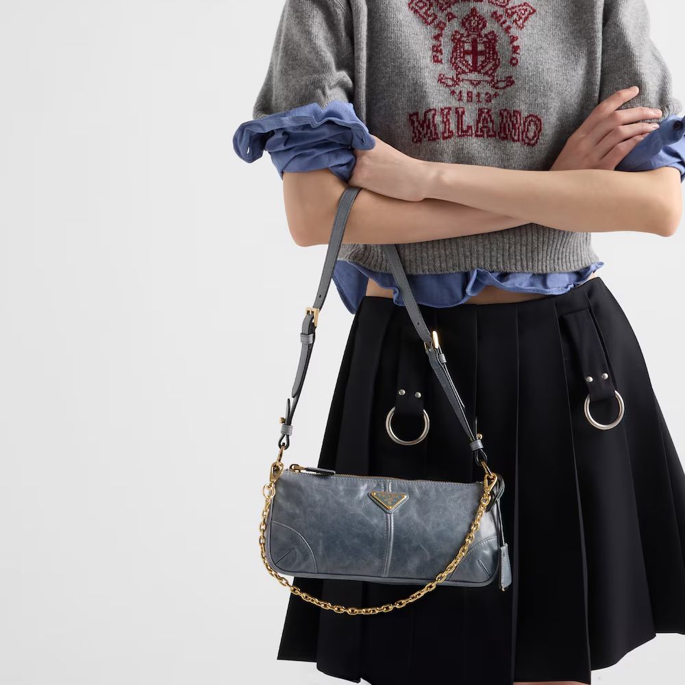 [프라다] PRADA 훕 플레이드 스커트