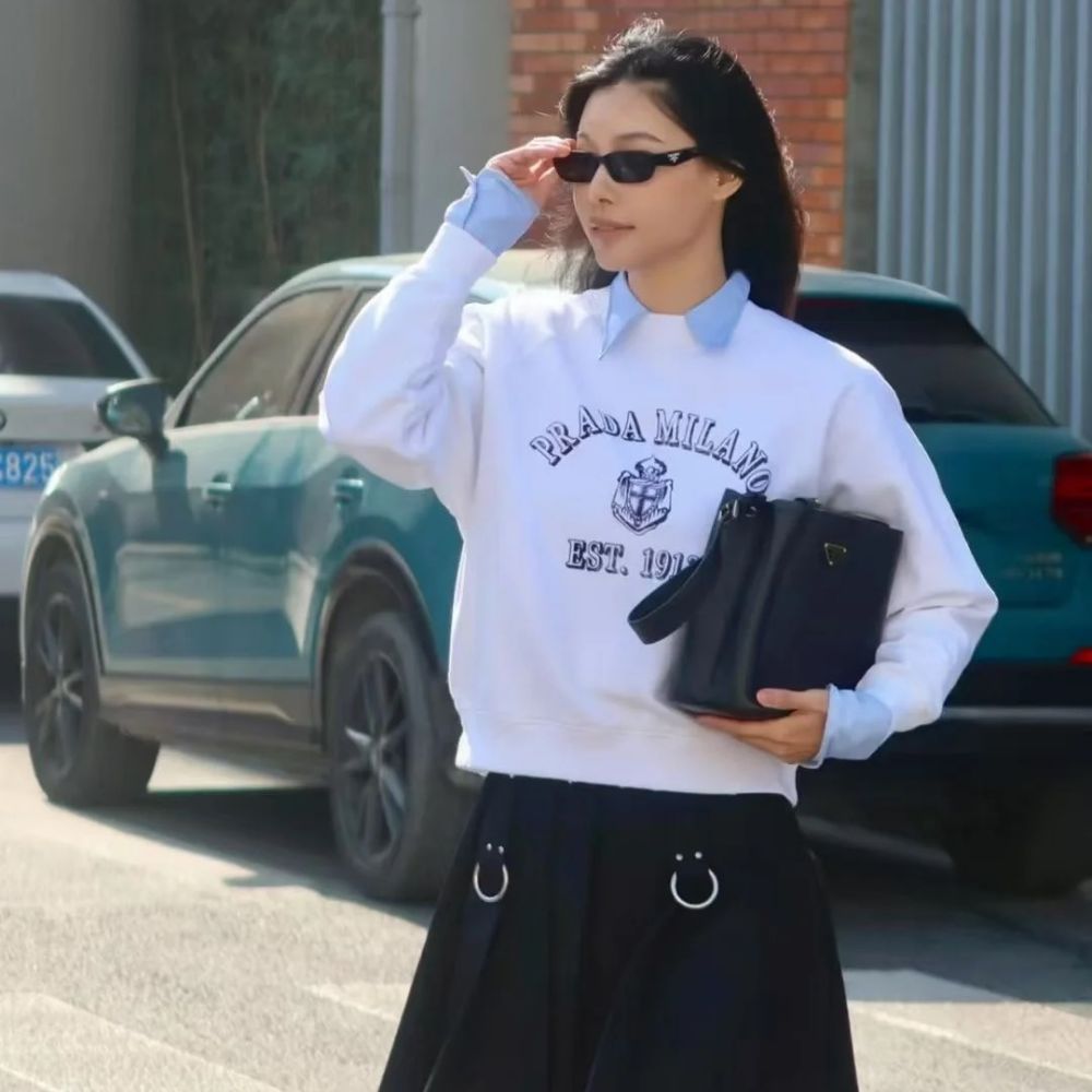 [프라다] PRADA 훕 플레이드 스커트