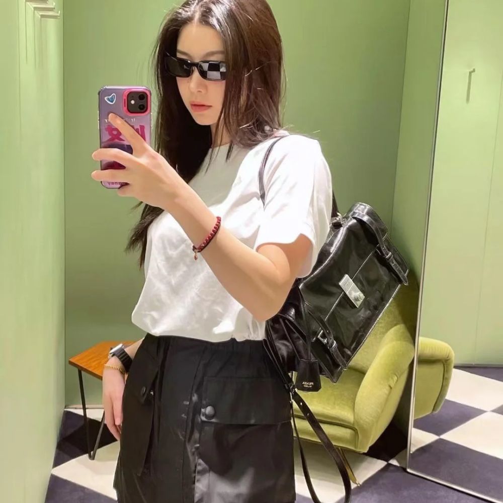 [프라다] PRADA 일레스틱 웨이스트 포켓 스커트